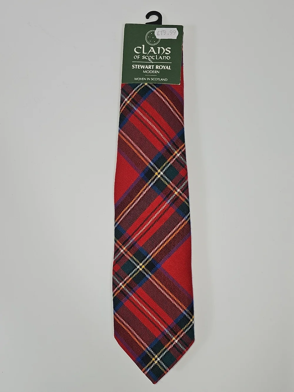 Clans of Scotland Stewart Royal Modern Wool Tartan Tie Made in Scotland NWT